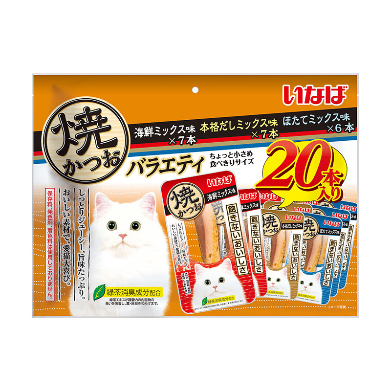 ［いなばペットフード］いなば 焼かつお 成猫用バラエティ 20本