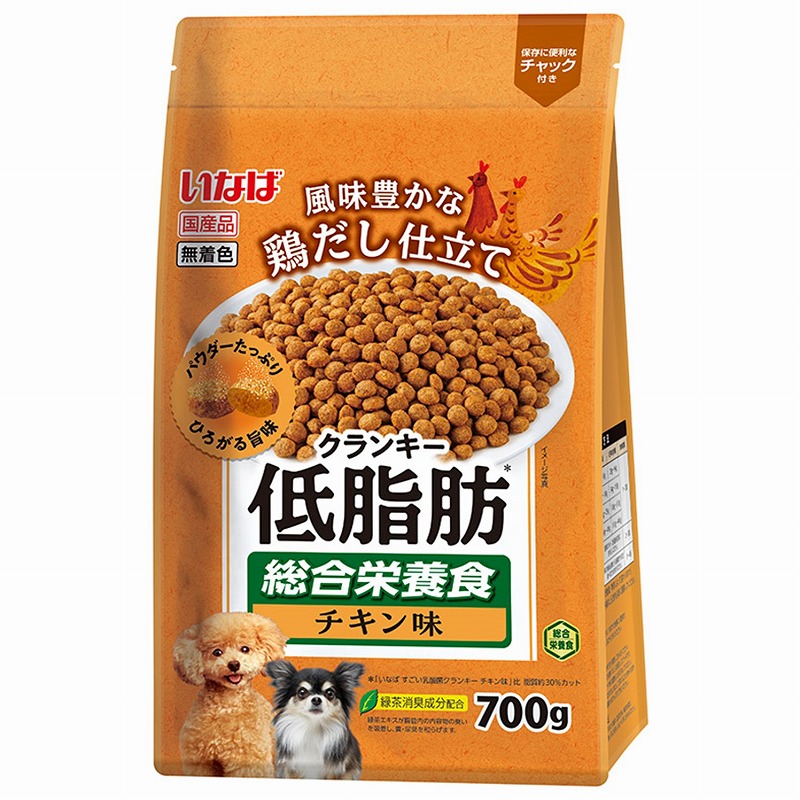 ［いなばペットフード］いなば 低脂肪クランキー 鶏だし チキン味 700g