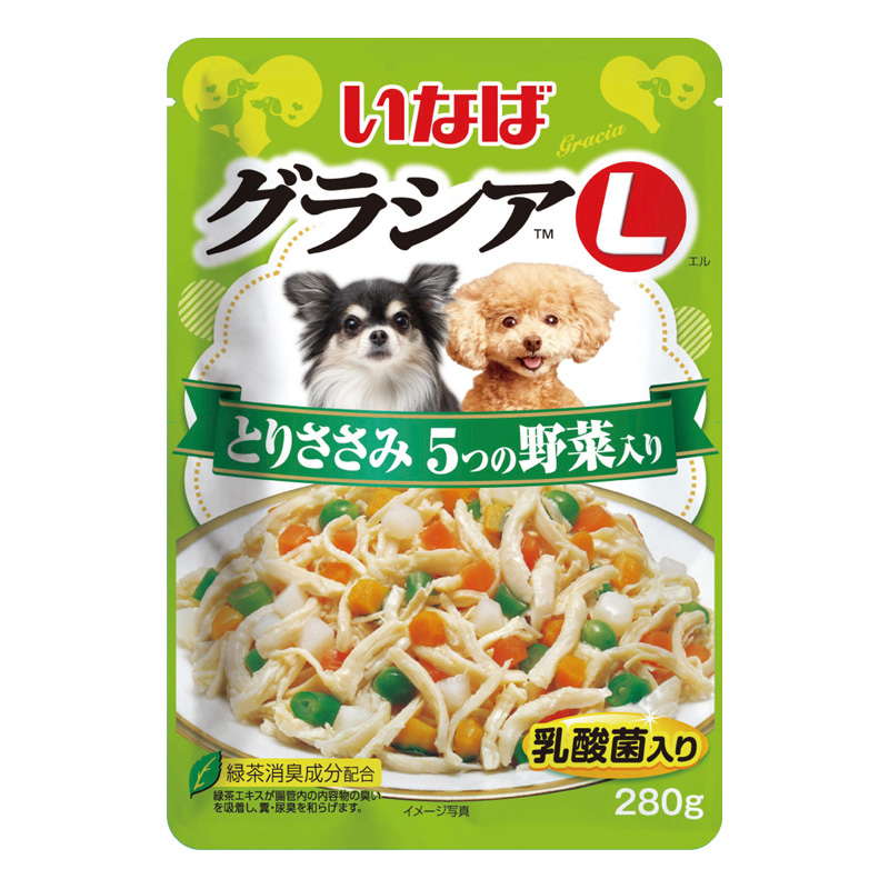 ［いなばペットフード(直送)］いなば グラシアL とりささみ 5つの野菜入り 280g GL-41 ※メーカー直送 ※発注単位・最低発注数量(混載50ケース以上)にご注意下さい
