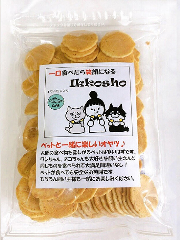 [一口笑] ペットと一緒に楽しいオヤツ 100g カルシウム味