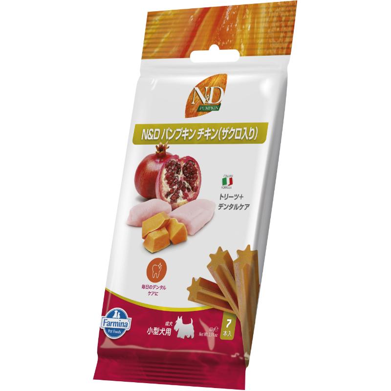 ［ファルミナペットフーズ・ジャパン］N＆D トリーツ パンプキンチキン ザクロ入り 60g×7本