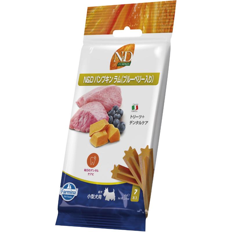 ［ファルミナペットフーズ・ジャパン］N＆D トリーツ パンプキンラム ブルーベリー入り 60g×7本