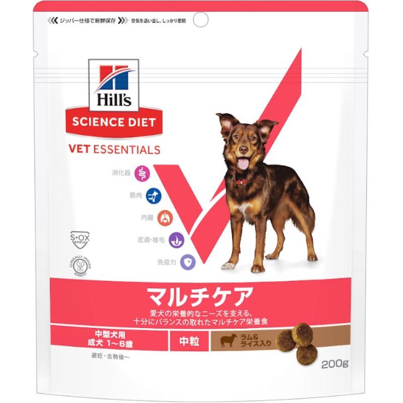 ［日本ヒルズ］ベット・エッセンシャル マルチケア 中粒 成犬 1～6歳 200g