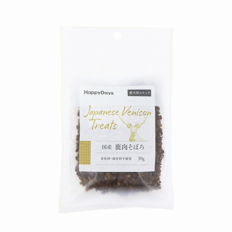 ［ペットプロジャパン］HappyDays 国産鹿肉そぼろ 犬用 30g ※販売店限定　【メーカーフェア】