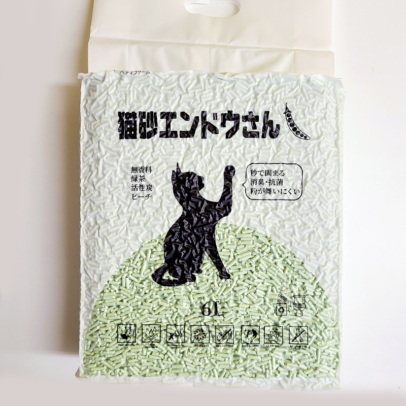 [ペティファーム(直送)] 猫砂エンドウさん 緑茶  ※発注単位・最低ご購入金額にご注意下さい。