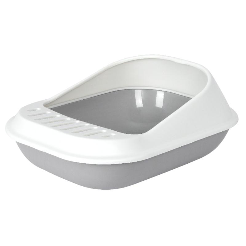 【アウトレット】［ペティファーム］カラフルキャットトイレL ホワイト＆グレー