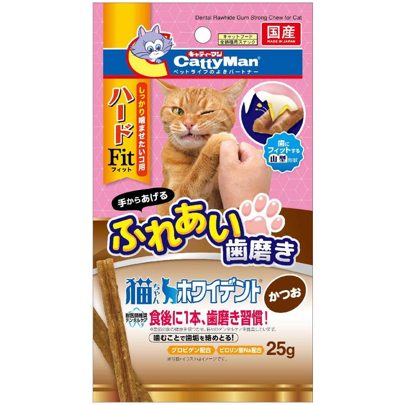 [ドギーマンハヤシ]猫ちゃんホワイデント ハードFit かつお 25g