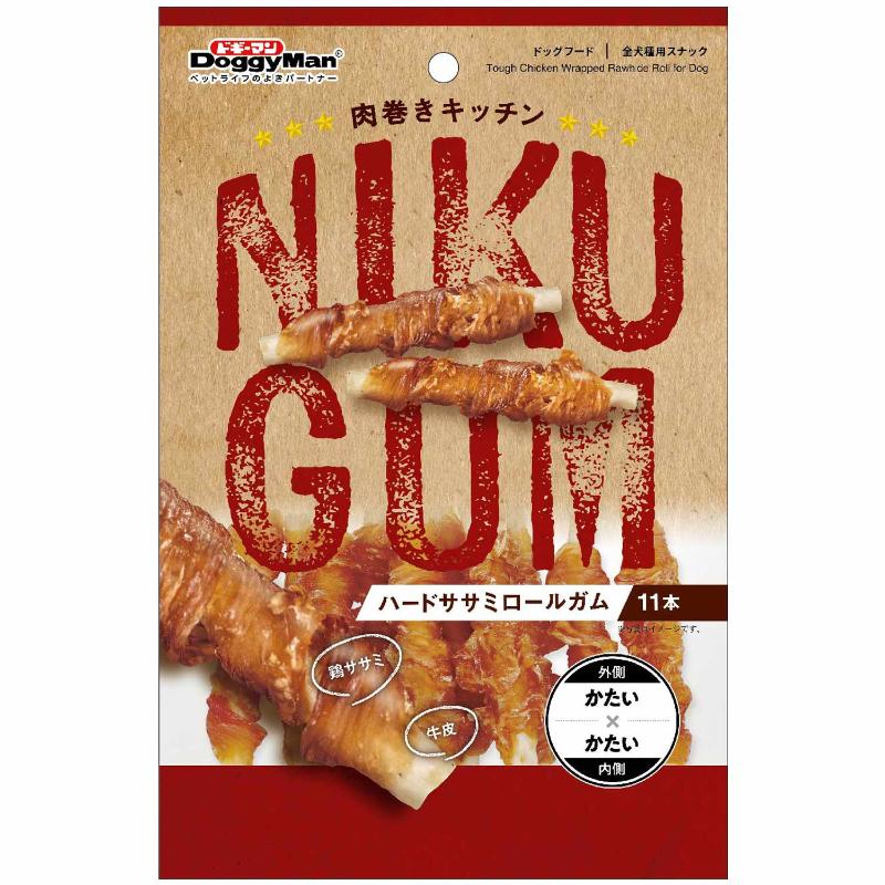 ［ドギーマンハヤシ］肉巻きキッチン ハードササミロールガム 11本