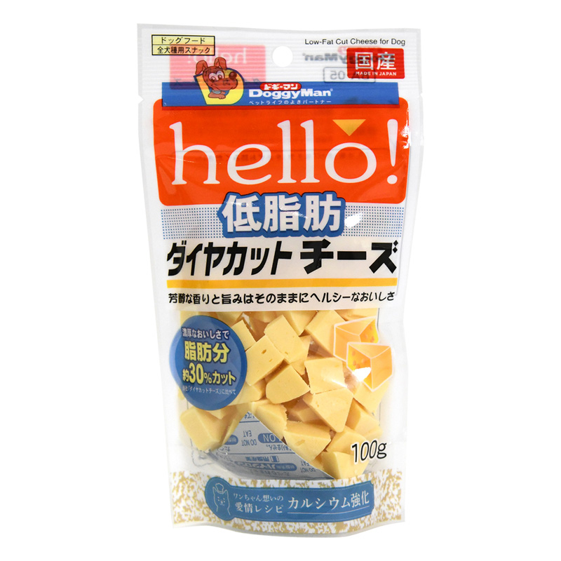 ［ドギーマンハヤシ］hello!低脂肪ダイヤカットチーズ 100g