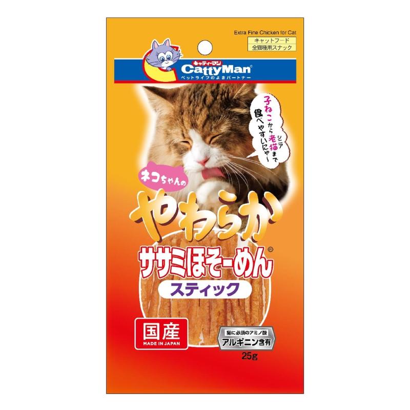 ［ドギーマンハヤシ］やわらかササミほそーめん スティック 25g