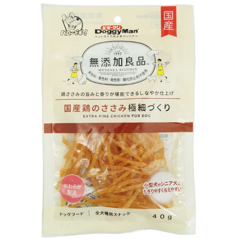 [ドギーマンハヤシ] 無添加良品 国産鶏のささみ極細づくり 40g　【メーカーフェア】