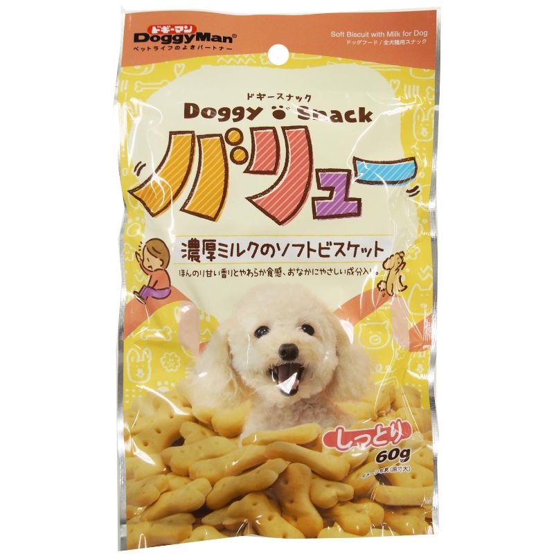 ドギーマンハヤシ] ドギースナックバリュー 濃厚ミルクのソフトビスケット 60g | ペットフード・ペット用品の卸売・仕入はPETポチッと  ラブリー・ペット商事