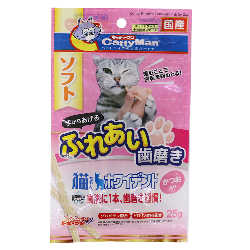 [ドギーマンハヤシ] 猫ちゃんホワイデント かつお入 25g