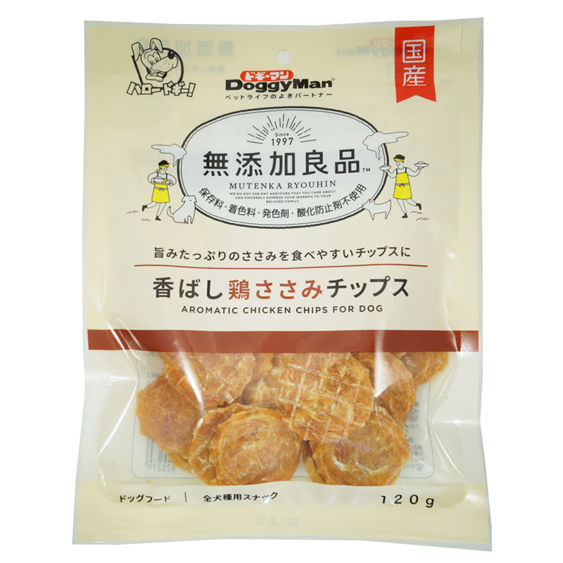 [ドギーマンハヤシ] 無添加良品 香ばし鶏ささみチップス 120g