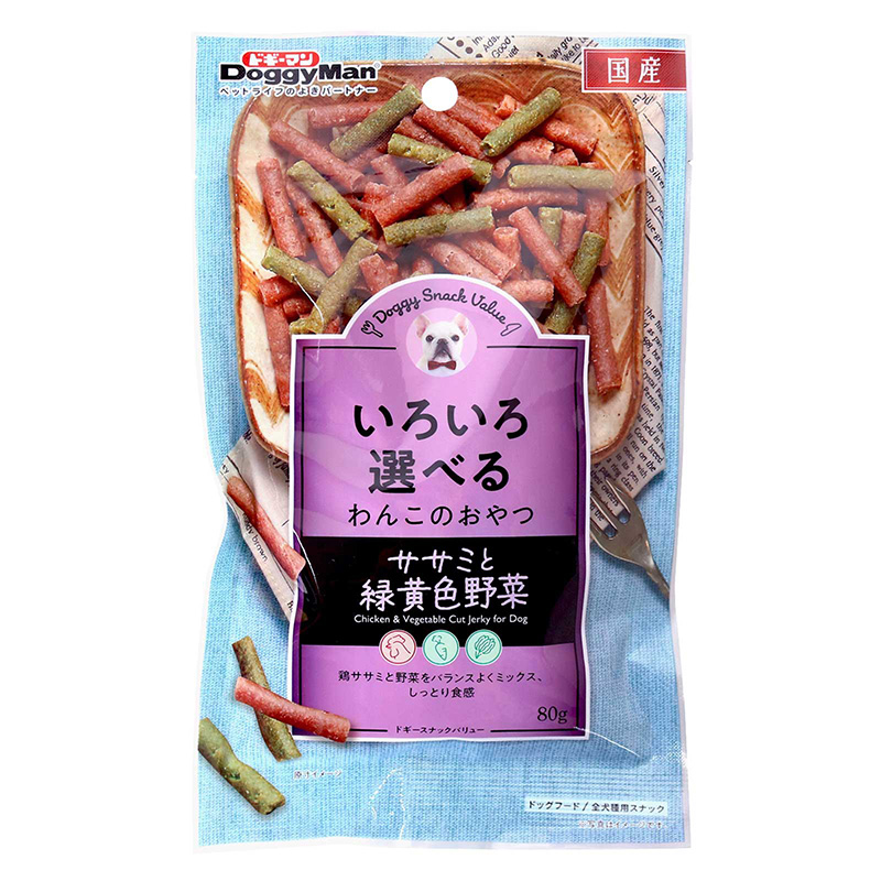 [ドギーマンハヤシ] ドギースナックバリュー ササミと緑黄色野菜 80g