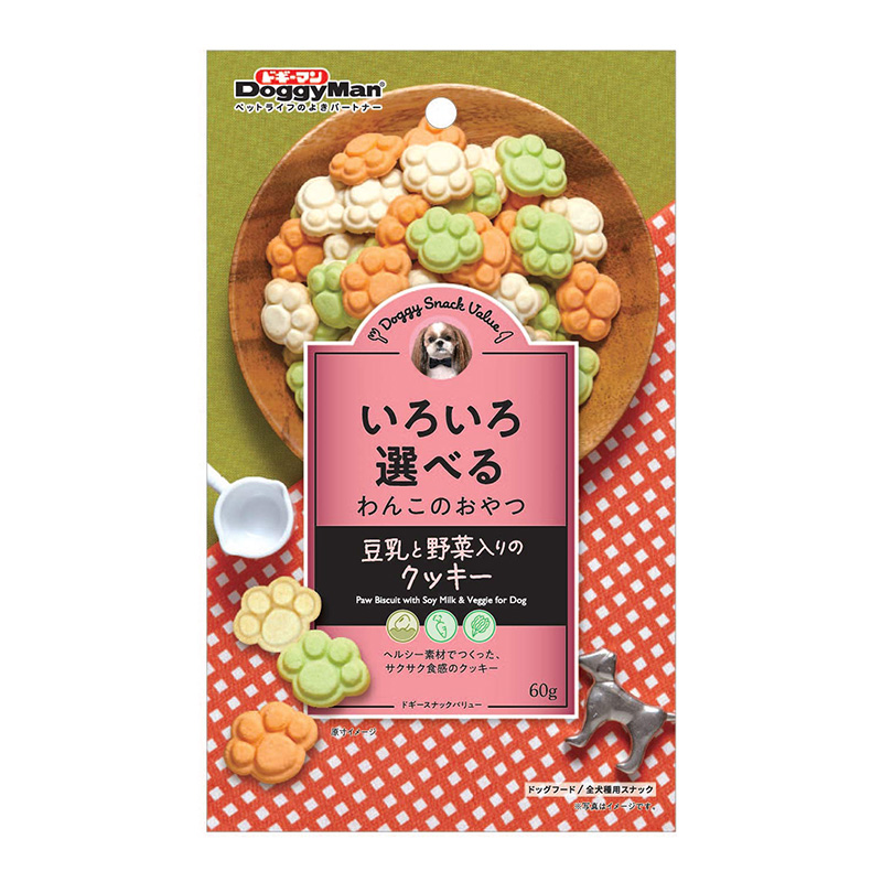 [ドギーマンハヤシ] ドギースナックバリュー 豆乳と野菜入のクッキー 60g