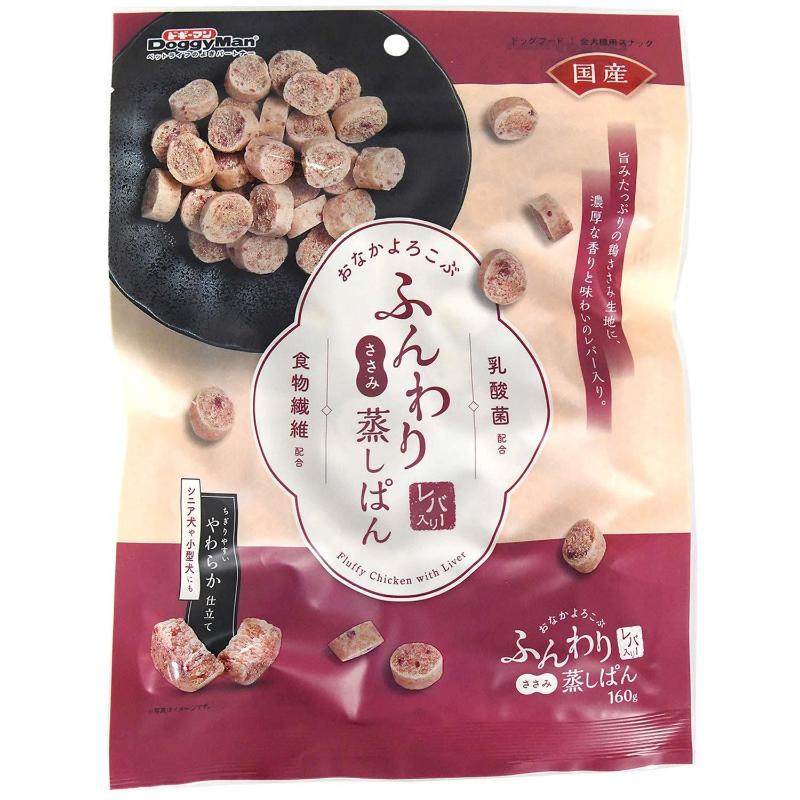 ［ドギーマンハヤシ］おなかよろこぶ ふんわりささみ蒸しぱん レバー入り 160g
