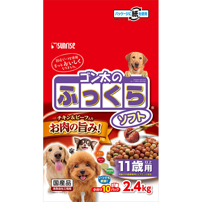 [マルカン サンライズ(直送)] ゴン太のふっくらソフト 11歳以上用 2.4kg ※メーカー直送 ※発注単位・最低発注数量(混載15ケース以上)にご注意下さい