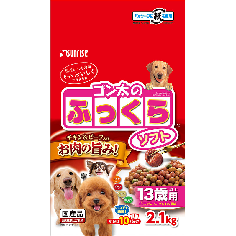 [マルカン サンライズ(直送)] ゴン太のふっくらソフト 13歳以上用 2.1kg ※メーカー直送 ※発注単位・最低発注数量(混載15ケース以上)にご注意下さい