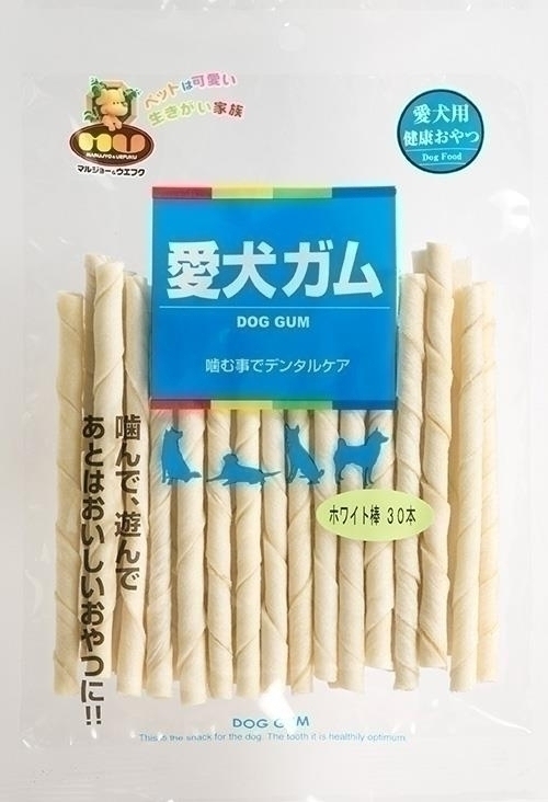 ［マルジョー＆ウエフク(直送)］愛犬ガム ホワイト棒 30本※最低ご購入金額にご注意下さい