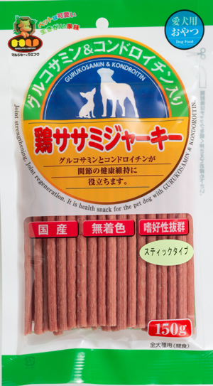 ［マルジョー＆ウエフク(直送)］鶏ササミジャーキー グルコサミン＆コンドロイチン入り スティックタイプ 150g※最低ご購入金額にご注意下さい