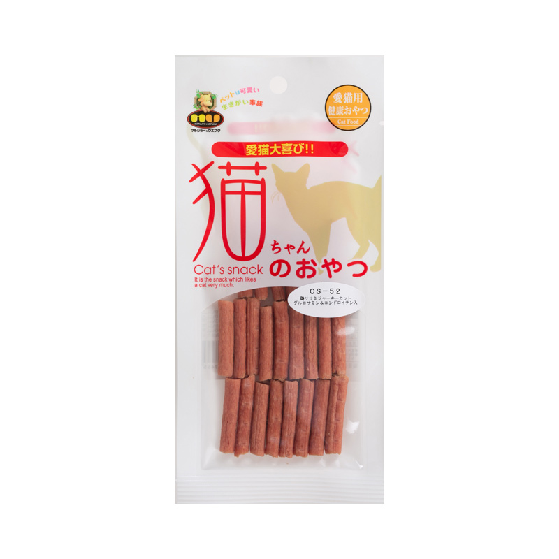 [マルジョー＆ウエフク] 猫ちゃんのおやつ 鶏ササミジャーキーカット グルコサミン&コンドロイチン入 25g