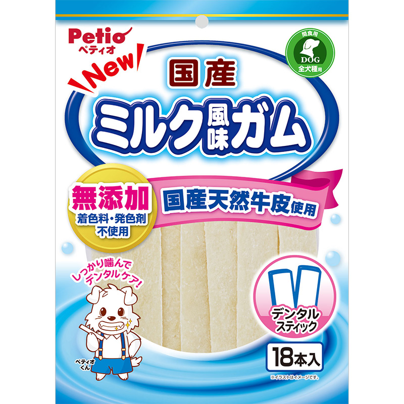 [ペティオ] NEW国産ミルク風味ガム スティック 18本入　【メーカーフェア】