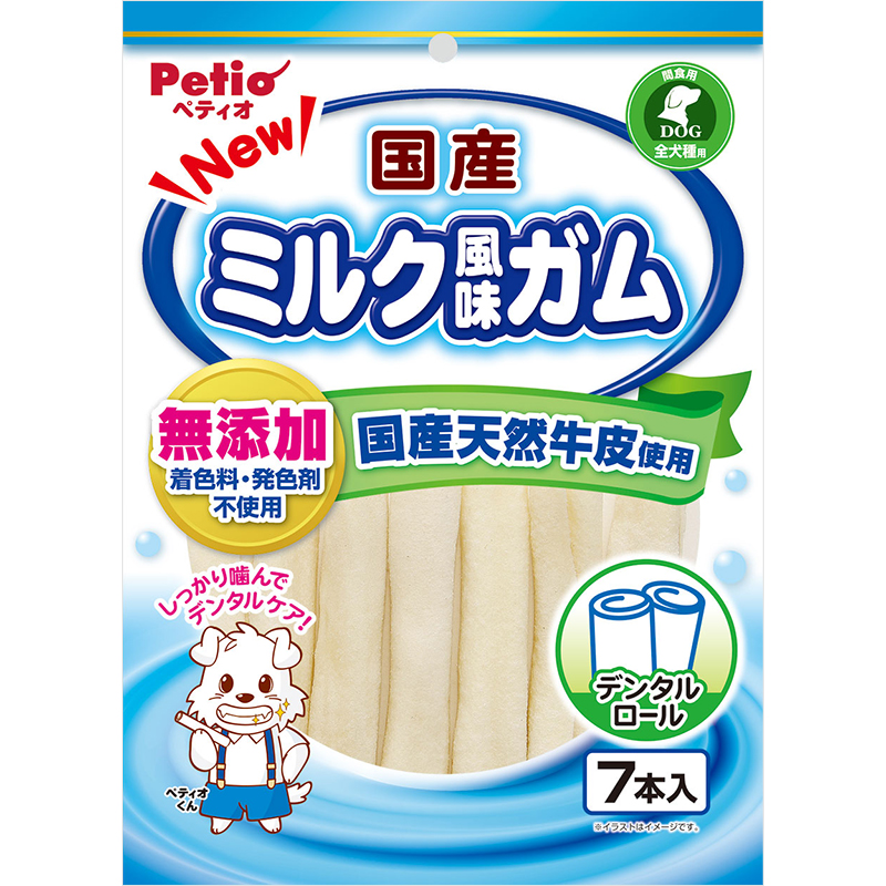 ［ペティオ(直送)］NEW国産ミルク風味ガム ロール 7本 ※メーカー直送 ※発注単位・最低発注数量(納価合計：税抜７万円以上)にご注意下さい