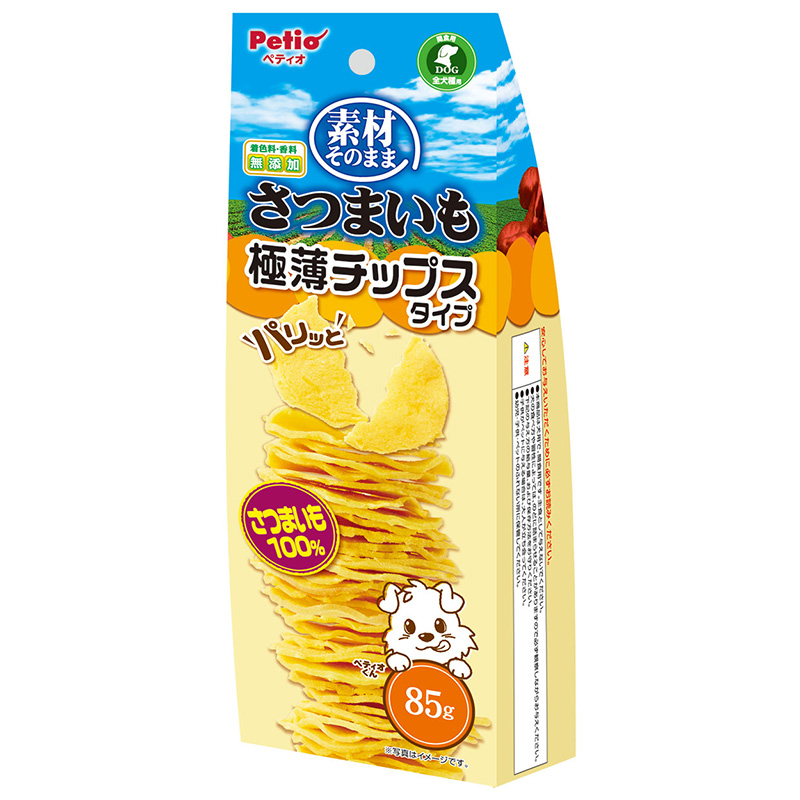 ［ペティオ(直送)］素材そのまま さつまいも パリッと 極薄チップスタイプ 85g ※メーカー直送 ※発注単位・最低発注数量(納価合計：税抜７万円以上)にご注意下さい