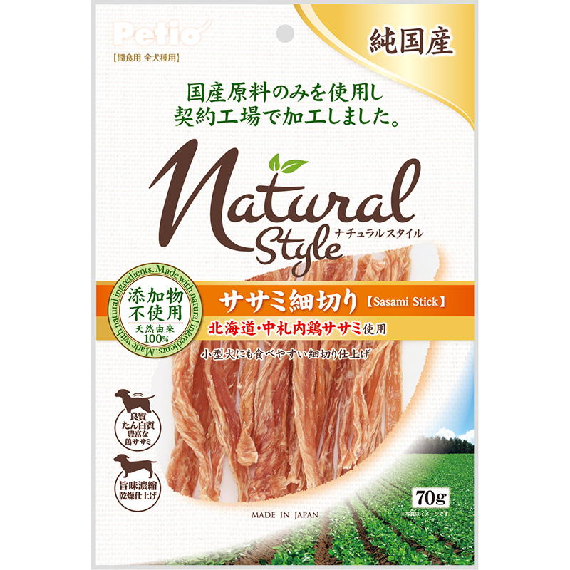 ［ペティオ(直送)］ナチュラルスタイル ササミ細切り 70g ※メーカー直送 ※発注単位・最低発注数量(納価合計：税抜７万円以上)にご注意下さい