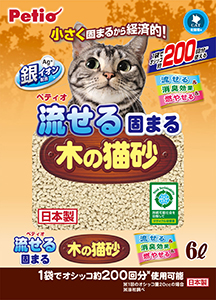 [ペティオ] 流せる固まる木の猫砂 6L　【メーカーフェア】