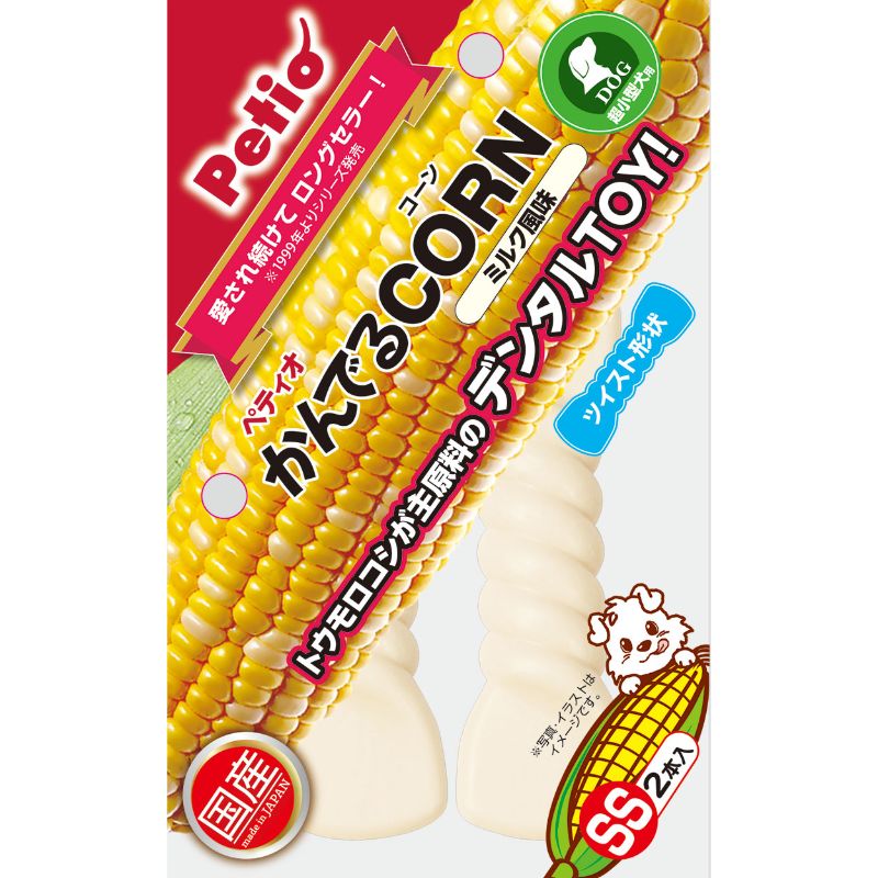 [ペティオ] かんでるCORN ツイスト ミルク風味 SS