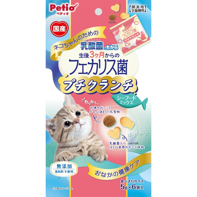 ［ペティオ］ネコちゃんの乳酸菌のちから 3ヶ月からのフェカリス菌プチクランチシーフード 30g