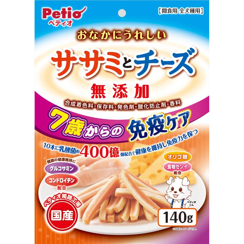 ［ペティオ］おなかにうれしい 無添加 ササミとチーズ 7歳からの健康ケア 140g