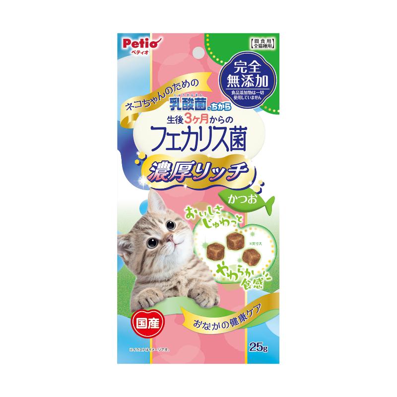 ［ペティオ］ネコちゃんの乳酸菌のちから フェカリス菌 完全無添加 濃厚リッチ かつお 25g