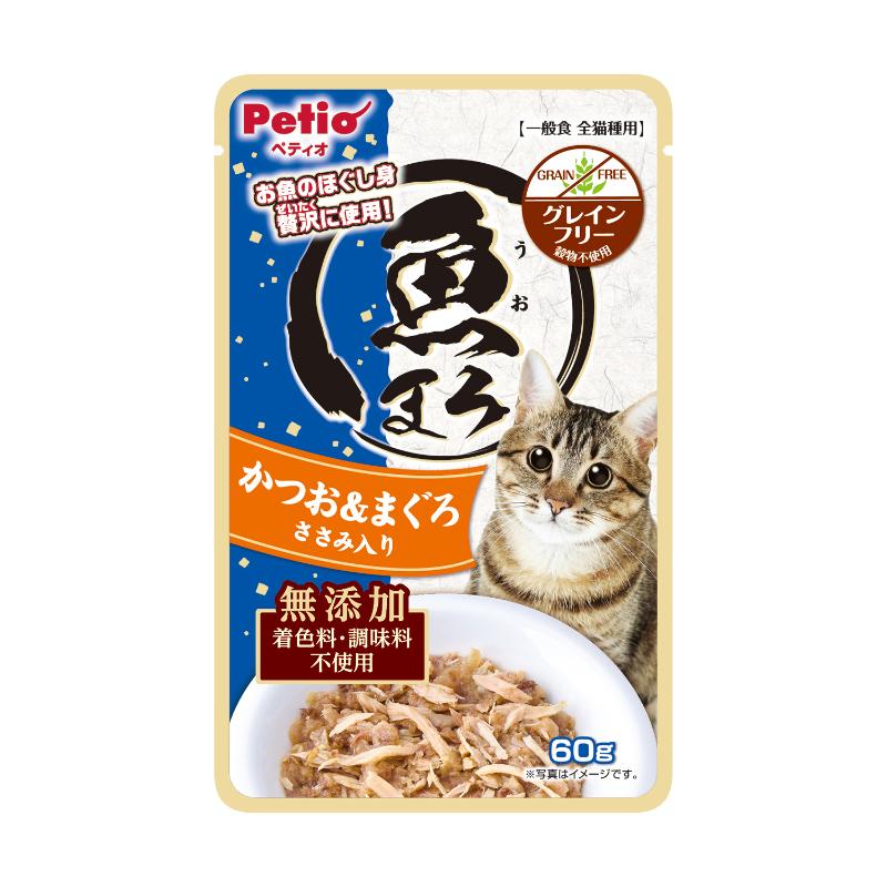 ［ペティオ］魚まろ かつお＆まぐろ ささみ入り 60g