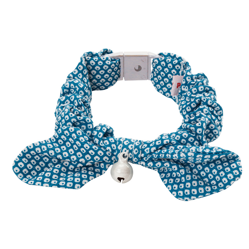 [ペティオ]猫小町シュシュ 鹿の子 ブルー