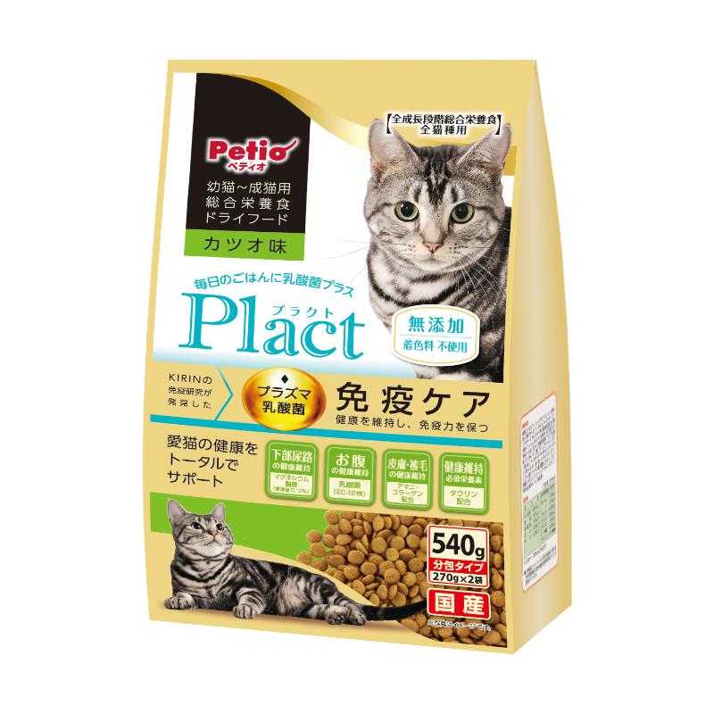 ［ペティオ］プラクト キャット ドライフード 幼猫～成猫用 カツオ味 540g