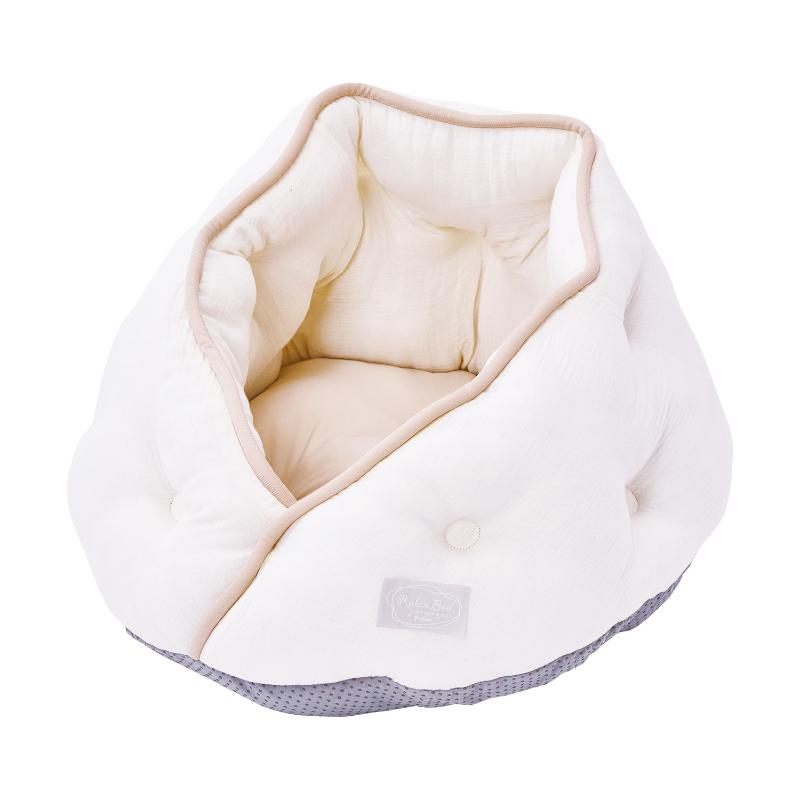 ［ペティオ］ひんやりくつろぎベッド 包み込みドーム ライトベージュ