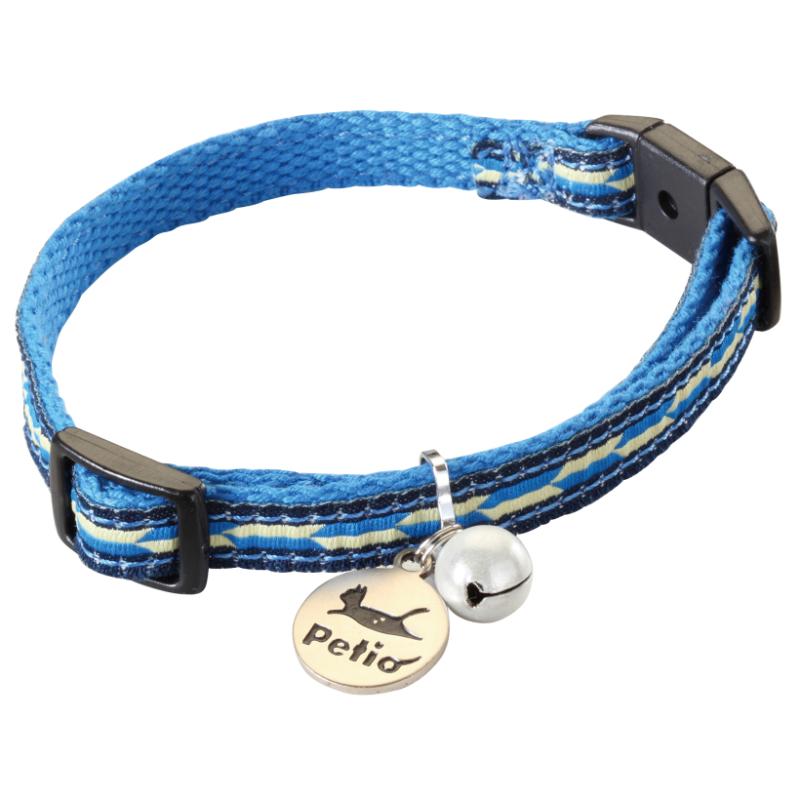 ［ペティオ］猫小町カラー 矢がすり ブルー