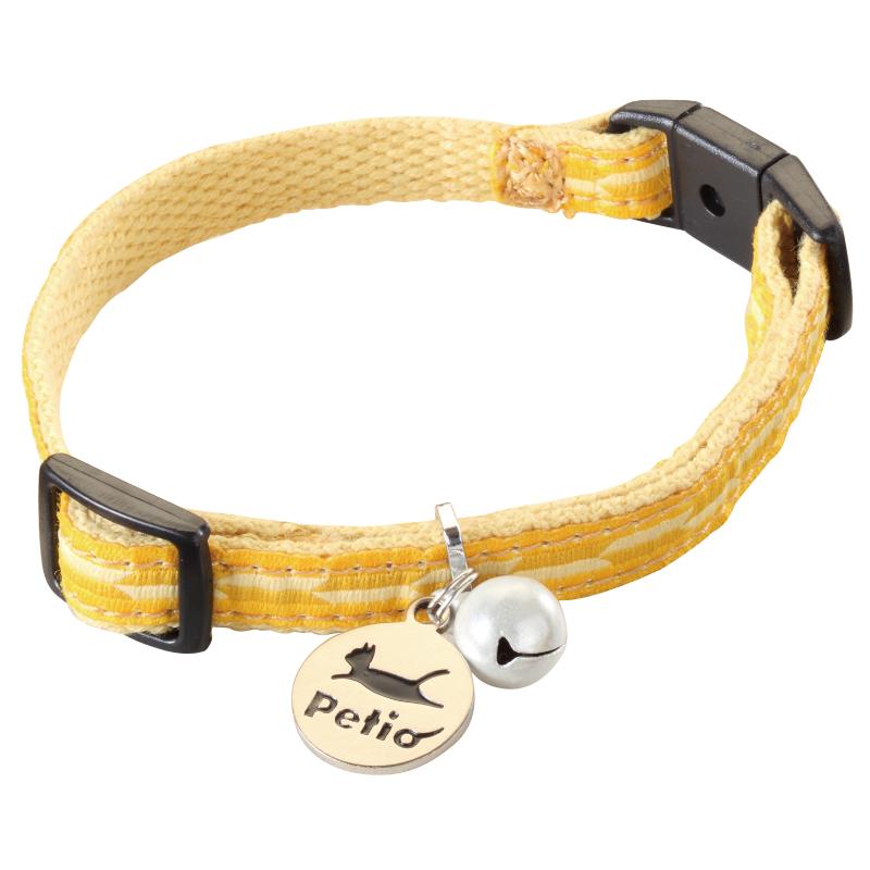 ［ペティオ］猫小町カラー 矢がすり イエロー