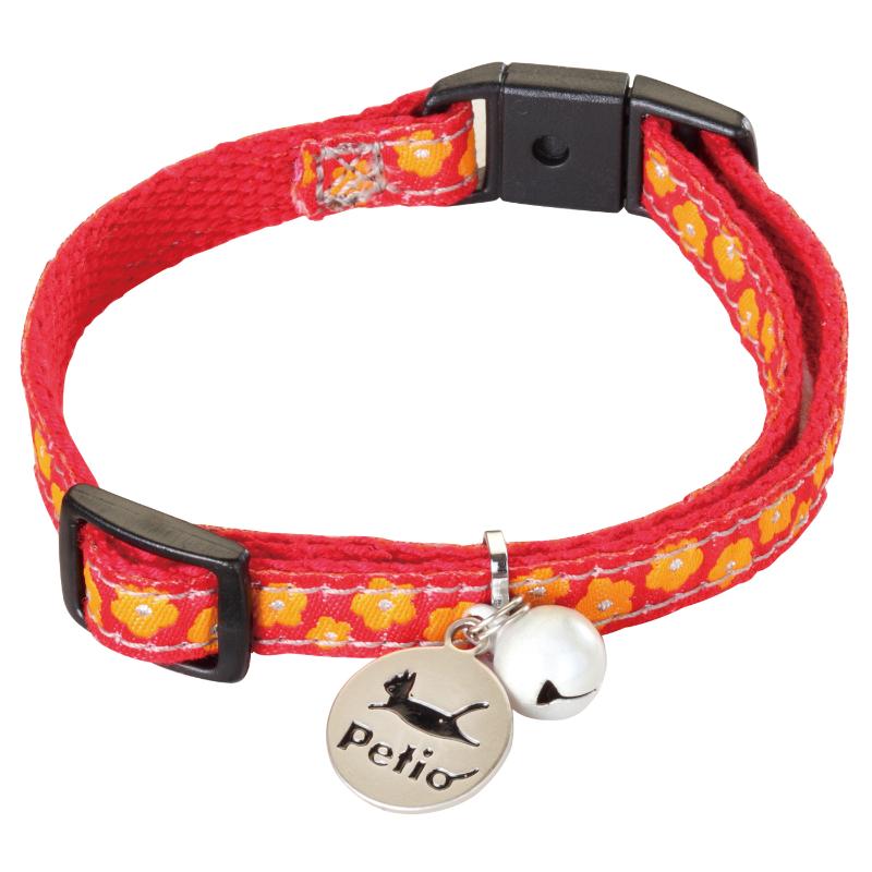 ［ペティオ］猫小町カラー 小花 レッド