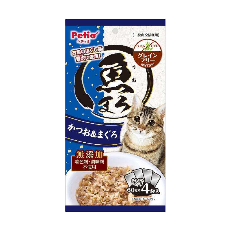 ［ペティオ］魚まろ かつお＆まぐろ 60g×4袋入