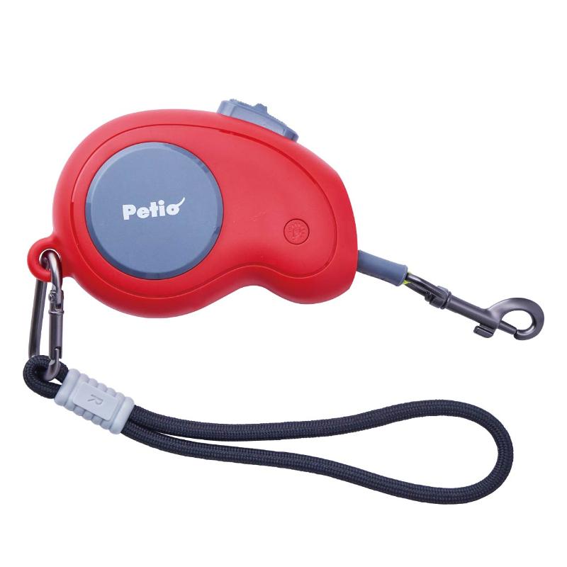 [ペティオ]犬用伸縮引ひも リールリード ナイトウォーカー ハンディ レッド