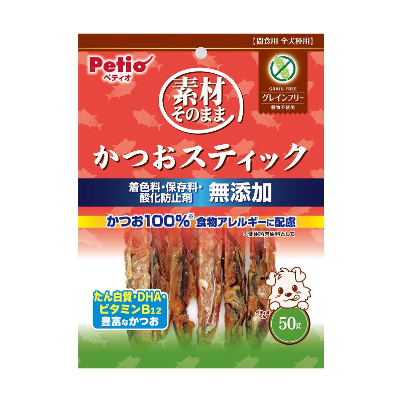[ペティオ] 素材そのまま かつおスティック グレインフリー 50g