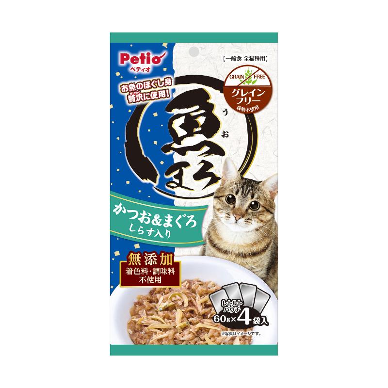［ペティオ］魚まろ かつお＆まぐろ しらす入り 60g×4袋入