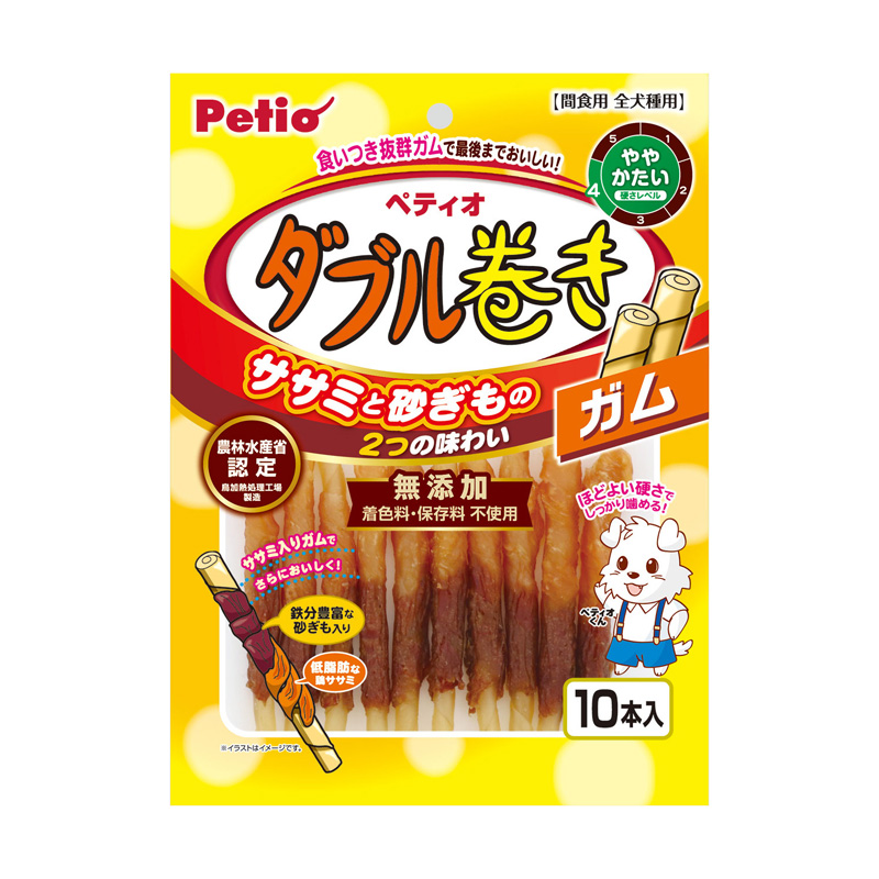 ［ペティオ］ダブル巻き ガム 10本入