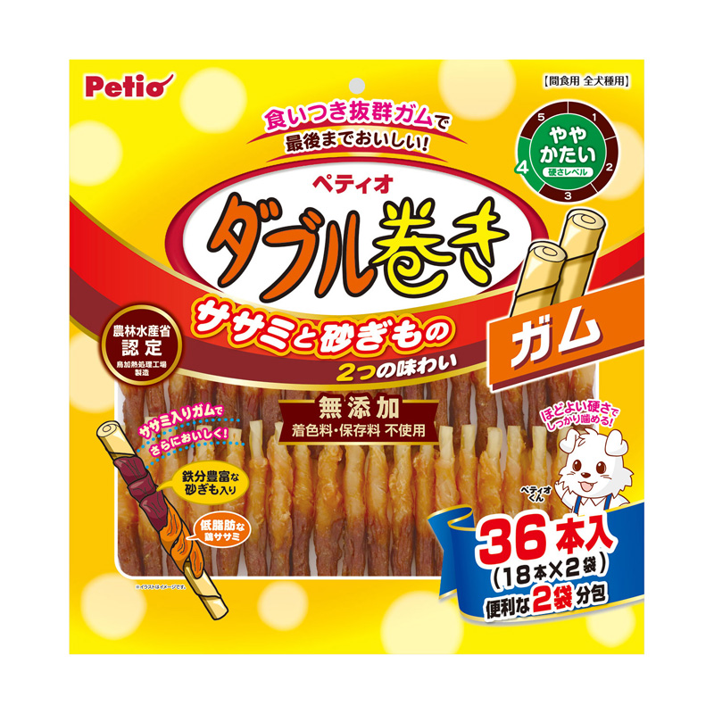 ［ペティオ(直送)］ダブル巻きガム 36本入 ※メーカー直送 ※発注単位・最低発注数量(納価合計：税抜７万円以上)にご注意下さい【値上げ前セール】