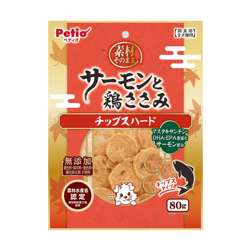 ［ペティオ］素材そのまま サーモンと鶏ささみ チップスハード 80g