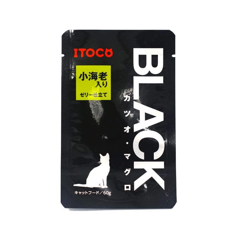［イトウ＆カンパニーリミテッド］BLACK カツオ・マグロ 小海老入りゼリー仕立て 60g